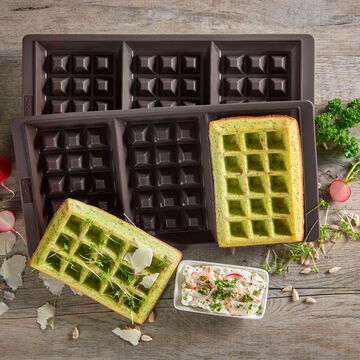 Produktbild für 'Herzhafte Kräuterwaffeln mit Parmesan und Sonnenblumenkernen'