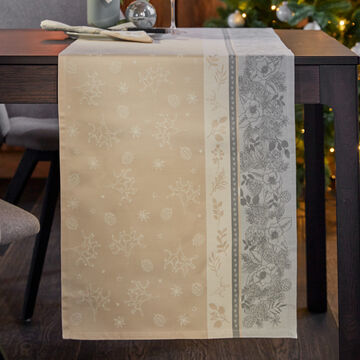 Produktbild für 'Jacquard Tischwäsche Eiskristall Tischläufer 47x150 cm grün'