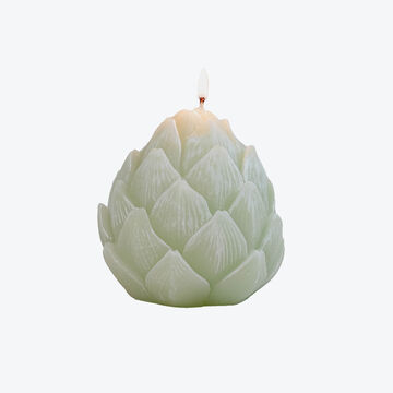 Produktbild fr 'Kerze Artischocke - handgefertigt in Portugal, mineralisches und pflanzliches Wachs, in 2 Gren und 3 Farben'