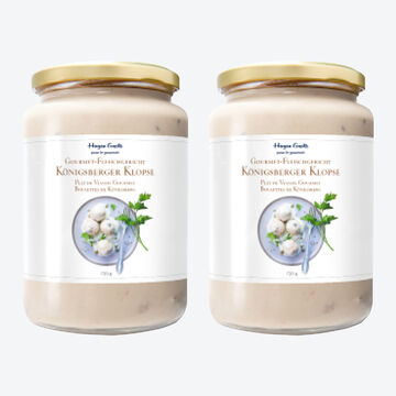 Produktbild für 'Klassische feine deutsche Küche: Königsberger Klopse minutenschnell zubereiten, Fertiggericht, schnell & einfach zubereitet, im '