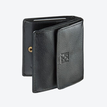 Produktbild fr 'Kompaktes Portemonnaie fr Damen - Wiener Schachtel, Rindsleder, Schwarz, B/T/H 10/9/2,5 cm'