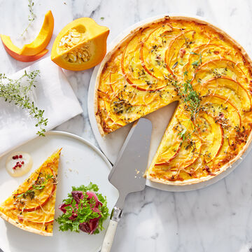 Produktbild für 'Kürbis-Quiche mit Bergkäse und Speck'