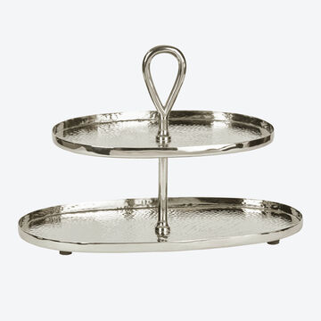 Produktbild fr 'Lambert Etagere  Clea   - 2 Ebenen, oval, kunstvoll gehmmert'