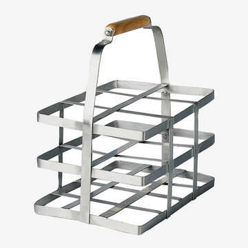 Produktbild fr 'Lambert Flaschentrger  Pisa  fr 6 Flaschen - robustes Metallgestell mit Holzgriff'