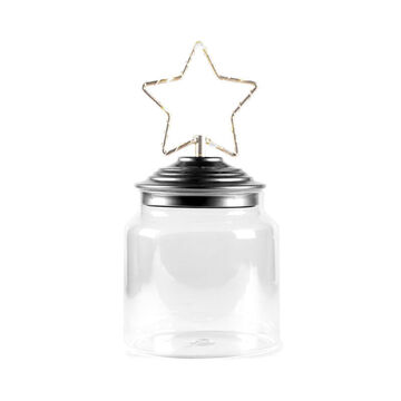 Produktbild für 'Leuchtdeckel Glas-Gebäckdose Stern hält weihnachtliche Leckereien aromatisch, knusprig, frisch'