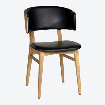 Produktbild fr 'Massiver Lambert Eichenholz-Stuhl Leander -  komfortabel aufgepolstert'