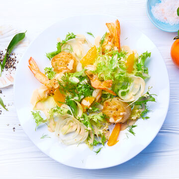 Produktbild für 'Meeresfrüchte auf Mandarinen-Mayonnaisen Salat'