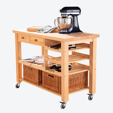 Produktbild f�r 'Mobiler K�chenwagen mit K�rben in hochwertiger Handwerksqualit�t'