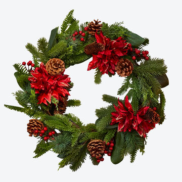 Produktbild für 'Moderner Weihnachtskranz klassisch gebunden'