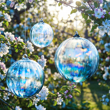 Produktbild f�r 'Mundgeblasene Garten-Glaskugel &ndash; mit Seifenblasen-Effekt'