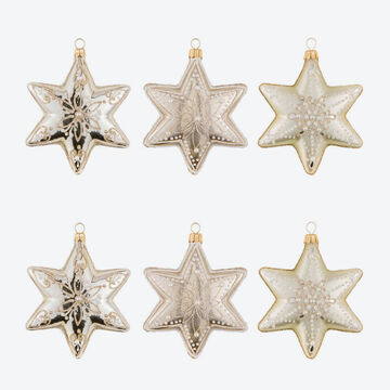 Produktbild für 'Mundgeblasener Christbaumschmuck in Sternform zum Kombinieren'