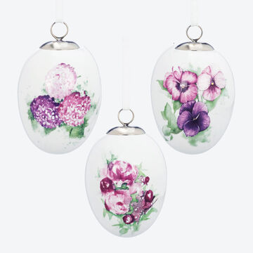 Produktbild für 'Nostalgisches Ostereier-Set mit pinkfarbenen Blüten, saisonale Deko'