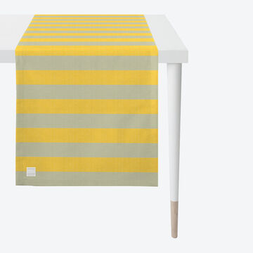 Produktbild fr 'Outdoor-Tischlufer mit Fleckschutz - Gelb gestreift'