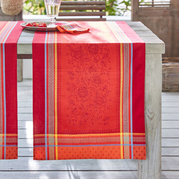 Produktbild für 'Poetischer Jacquard-Tischläufer in intensiven Farben'