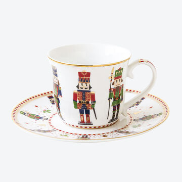 Produktbild für 'Porzellan-Tasse mit Untertasse Nussknacker'