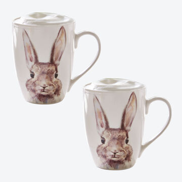 Produktbild für 'Porzellanbecher mit Hasenmotiv'