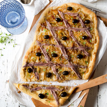 Produktbild für 'Provenzalische Sardellen-Zwiebeltarte Pissaladière'