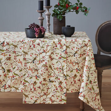 Produktbild für 'Romantische Tischdecke mit feinen Illustrationen, Tischläufer, Tischtuch'