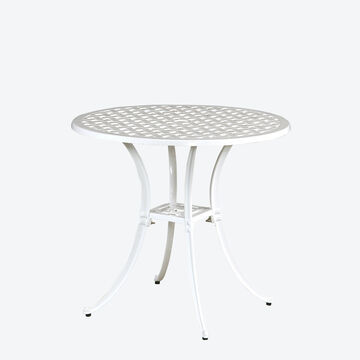 Produktbild fr 'Runder Gartentisch aus wetterfestem Alu-Guss – Wei'