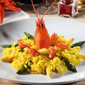 Produktbild für 'Safran-Spargel-Risotto mit Flusskrebsen'