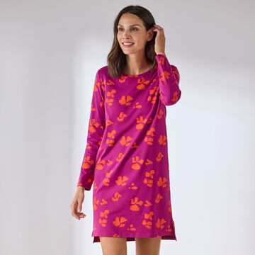 Produktbild fr 'Schlafshirt mit abstraktem Bltendruck – aus Baumwolle mit Elasthan'