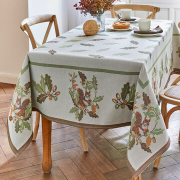Produktbild für 'Schwedische Designer-Tischdecke mit naturalistischen Herbstmotiven'