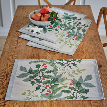 Produktbild für 'Schwedische Wintertischwäsche: Tischsets aus hochwertiger Bio Baumwolle'
