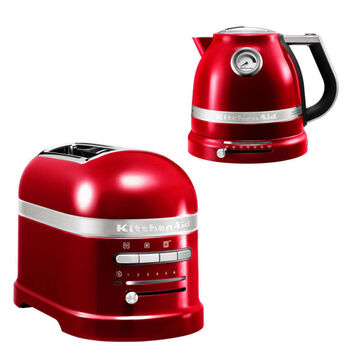 Produktbild für 'Set: KitchenAid 4-Scheiben-Toaster und Doppelwand-Wasserkocher mit Temperaturvorwahl'
