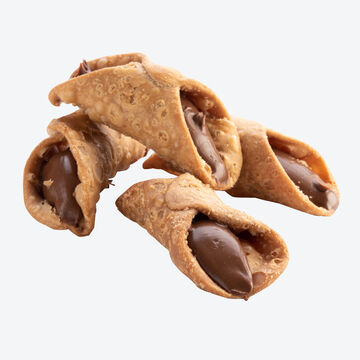 Produktbild für 'Sizilianisches Gebäck: Knusprige Cannoli mit cremiger Haselnuss-Füllung'