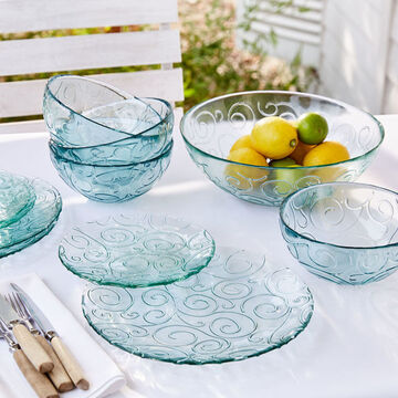 Produktbild für 'Spanische Salat- und Dessertteller aus Glas : Einzigartig, schwungvoll, robust'
