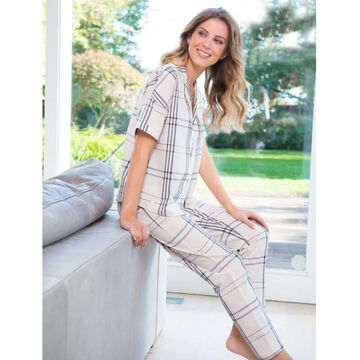 Produktbild fr 'Stilvoller Baumwoll-Pyjama in klassischer Karo-Optik'