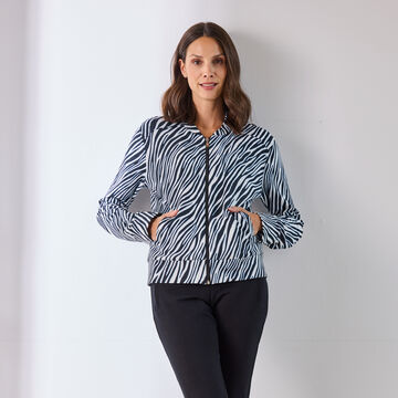 Produktbild für 'Sweatjacke im modischen schwarz-weißem Animal-Print'