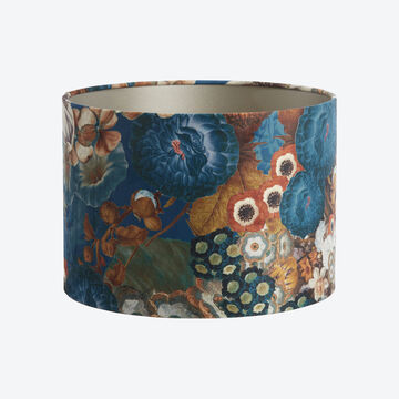 Produktbild für 'Textiler Lampenschirm mit edlem Blumenprint für Stehlampen, Zylinder, Lampenschirm,'