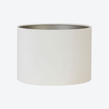 Produktbild für 'Textiler Velours-Lampenschirm in creme für Stehlampen, Zylinder, Lampenschirm,'