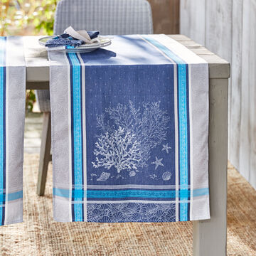 Produktbild f�r 'Tischl�ufer Ozean, blau 50x160 cm, mit Beschichtung'