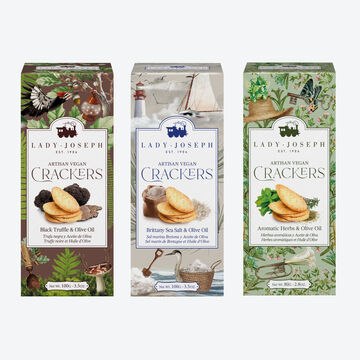 Produktbild für 'Unwiderstehlich: Von Hand hergestellte vegane Cracker im 3er Set'