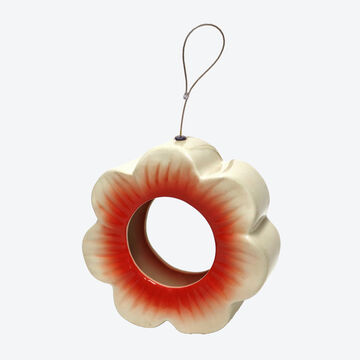 Produktbild fr 'Vogelfutterhaus Keramik - Rot,  16 cm, 6 cm tief'