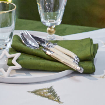 Produktbild f�r 'Vorteilsset tanzende Tannen- b�ume: 2 Servietten + 2 Tisch- sets, fleckabweisend'