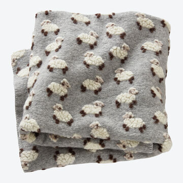 Produktbild für 'Wärmende Walk-Wolldecke mit Schäfchen-Relief-Motiv'