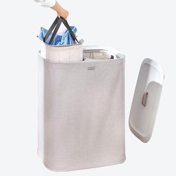 Produktbild fr 'Wschekorb mit 2 Fchern  45 l - 100 % PE, B/T/H ca. 59/39/71 cm'