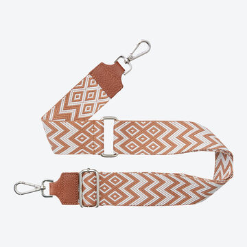 Produktbild für 'Web-Taschenband Grafisch, Cognac/Weiß zum Austauschen, Hüfttasche, Handtasche, Geldbörse, Handytasche, Tasche, Bauchtasche'