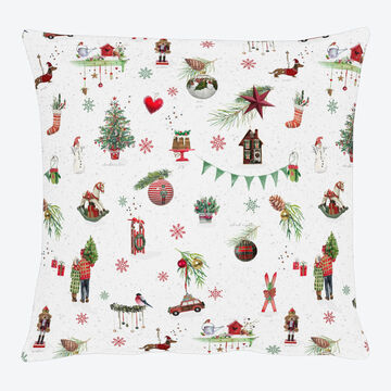 Produktbild fr 'Weihnachts-Kissenhlle im nostalgisch-modernen Look, Tischlufer, Tischdecke, Tischtuch'