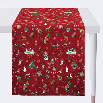 Produktbild für 'Weihnachts-Tischläufer im nostalgisch-modernen Look, Tischdecke, Tischtuch'