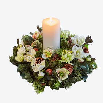 Produktbild fr 'Weihnachtskranz Christrose -  ca. 38 cm, handgebundener Kranz mit Kunstblumen'