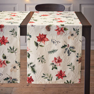 Produktbild für 'Winterlicher Matelassé-Tischläufer mit hochwertigem Digitaldruck'