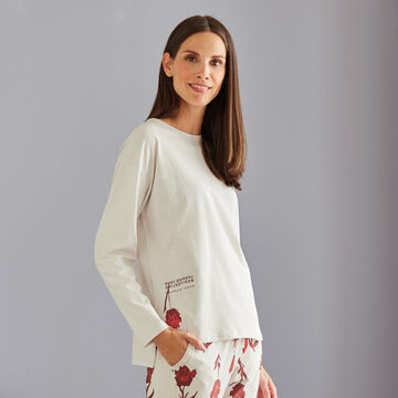 Produktbild für 'Wohlfühl-Langarm-Shirt aus zertifizierter Baumwolle, Nachtwäsche, Pyjama, Schlafbekleidung, Loungewear, Nachthemd, Schlafanzug'