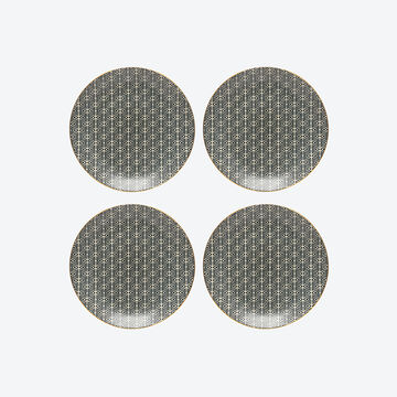 Produktbild für 'Zeitgenössische Salat- und Dessertteller mit Goldrand und Diamant-Dekor'