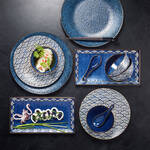 Produktbild für 'Asiatische Essteller im traditionellen japanischen Seigaiha-Design'
