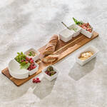 Produktbild fr 'Servierbrett mit 8 Porzellanschalen - variabel platzierbar'