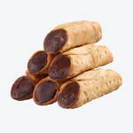 Produktbild für 'Sizilianisches Gebäck: Knusprige Cannoli mit cremiger Haselnuss-Füllung'